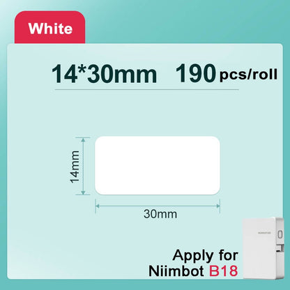 [for B18 N1] [White Series] NIIMBOT Thermal Label Stickers for B18, Waterproof Anti-Oil Scratch-Resistant Paper