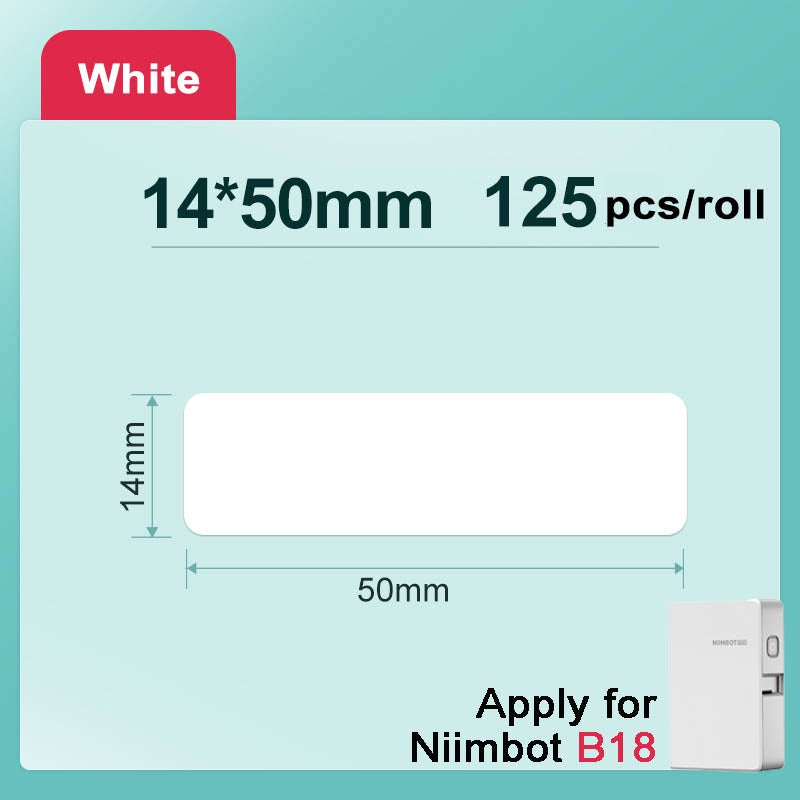 [for B18 N1] [White Series] NIIMBOT Thermal Label Stickers for B18, Waterproof Anti-Oil Scratch-Resistant Paper