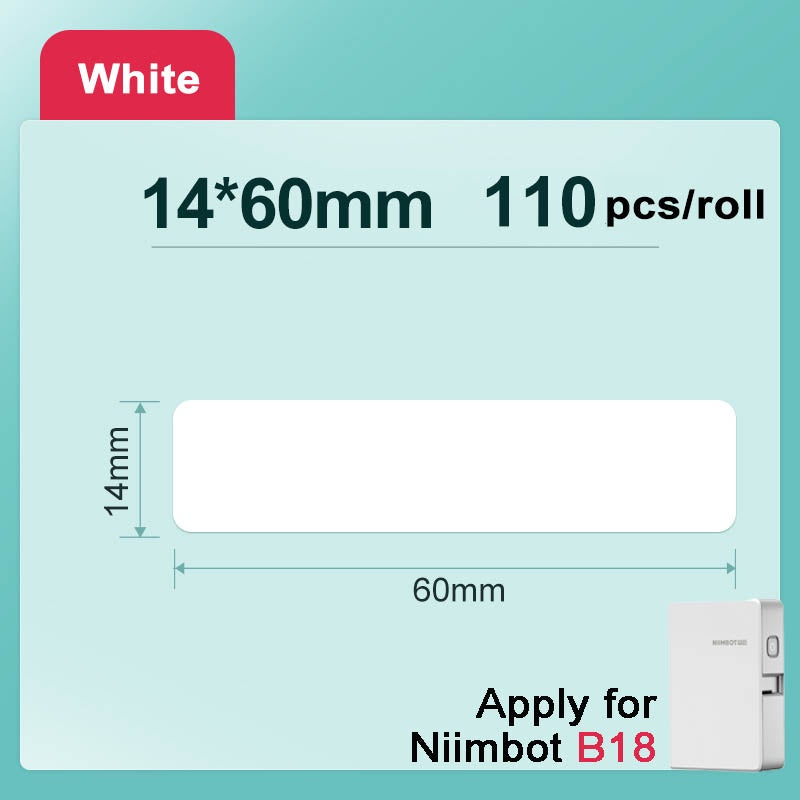 [for B18 N1] [White Series] NIIMBOT Thermal Label Stickers for B18, Waterproof Anti-Oil Scratch-Resistant Paper