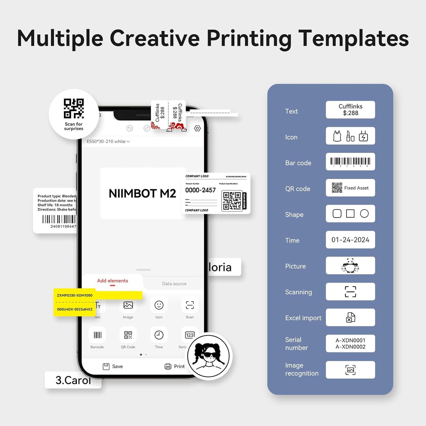 NIIMBOT M2 Thermal Transfer Label Maker 300 dpi - 2024 NEW