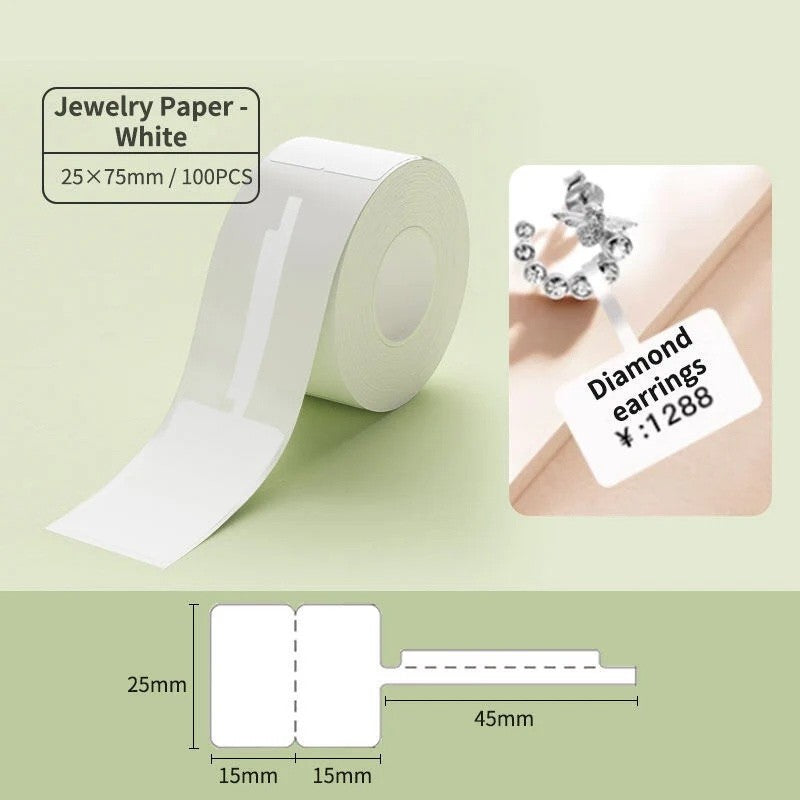 NIIMBOT B31 B3S 20-75mm Label Sticker, Waterproof Thermal Refill Paper Price Tag Tape Roll