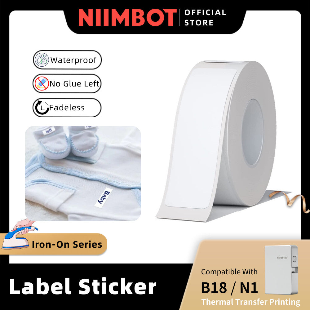 NIIMBOT Iron On Name Label On Clothing for N1 B18
