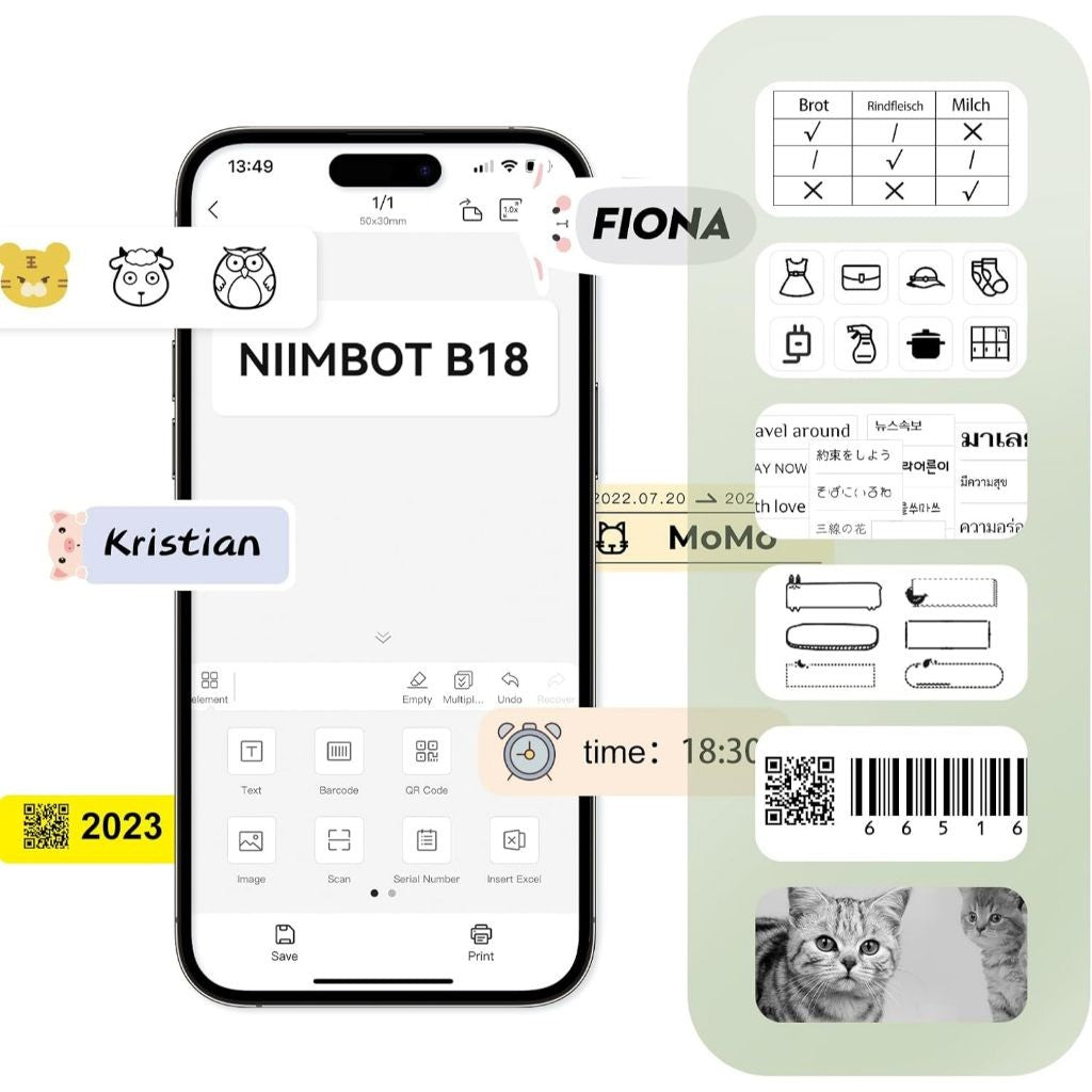 NIIMBOT Cartoon Label for N1 B18