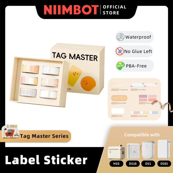 NIIMBOT Tag Master Label Sticker Set 6-roll and 9-roll Pack For D110 D11 D101 H1S