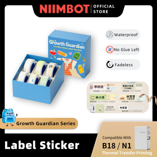 NIIMBOT Growth Guardian Label Sticker 6-roll For N1 B18 Refill Student School Thermal Transfer Paper