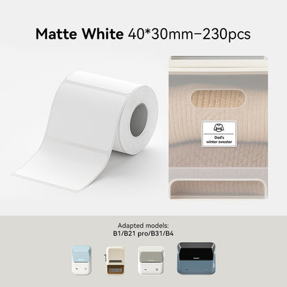 NIIMBOT Matte Label Writable Sticker for B1 B21 PRO B31 B4