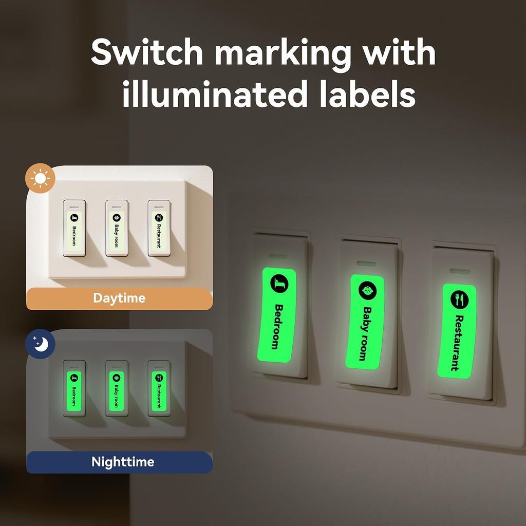 NIIMBOT Luminous Label Glow in The Dark Switch Stickers for B1 B2 B21 B1 Pro B2 Pro B21 Pro B31 B4