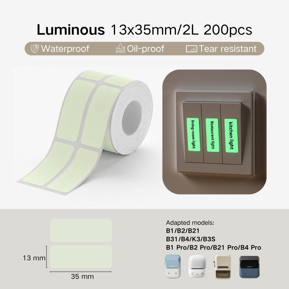 NIIMBOT Luminous Label Glow in The Dark Switch Stickers for B1 B2 B21 B1 Pro B2 Pro B21 Pro B31 B4