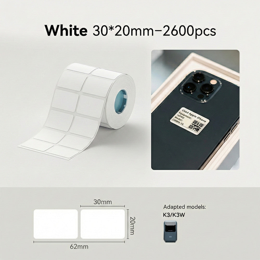 NIIMBOT K3 Label Sticker, Waterproof Thermal Paper Desktop Printer Refill Air Waybill Price Tag Roll