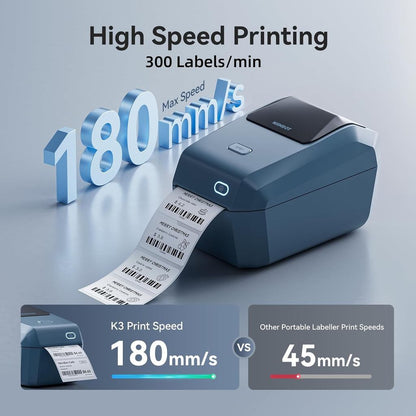NIIMBOT K3 3-Inch Desktop Label Printer with High-Speed Bluetooth and USB for Small Business Office