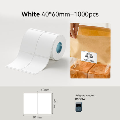 NIIMBOT K3 Label Sticker, Waterproof Thermal Paper Desktop Printer Refill Air Waybill Price Tag Roll