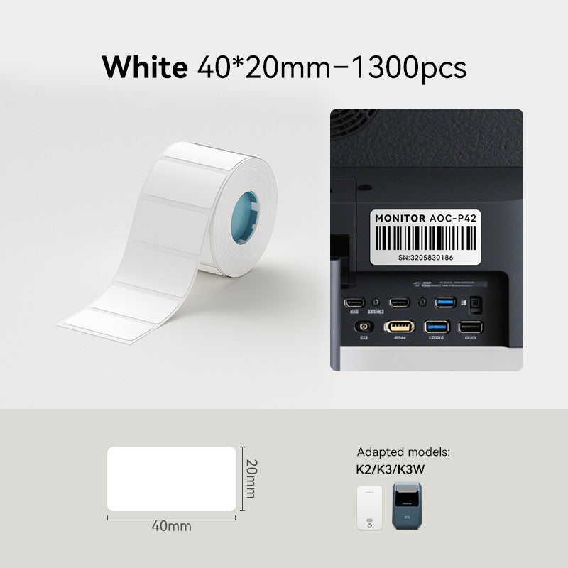 NIIMBOT K3 Label Sticker, Waterproof Thermal Paper Desktop Printer Refill Air Waybill Price Tag Roll