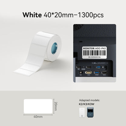 NIIMBOT K3 Label Sticker, Waterproof Thermal Paper Desktop Printer Refill Air Waybill Price Tag Roll