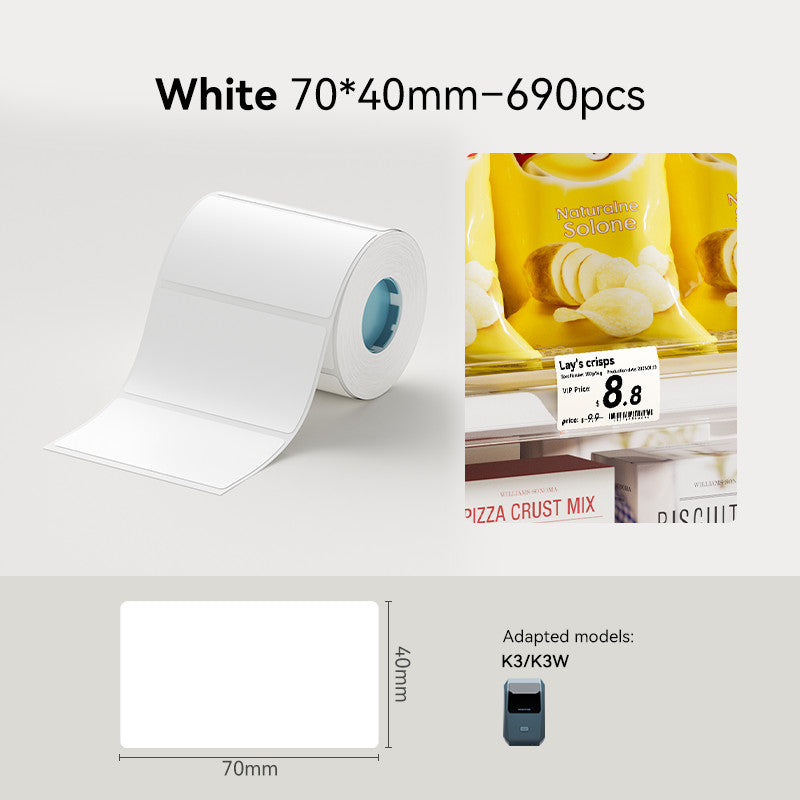 NIIMBOT K3 Label Sticker, Waterproof Thermal Paper Desktop Printer Refill Air Waybill Price Tag Roll
