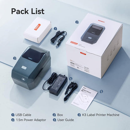 NIIMBOT K3 3-Inch Desktop Label Printer with High-Speed Bluetooth and USB for Small Business Office