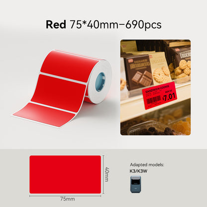 NIIMBOT K3 Label Sticker, Waterproof Thermal Paper Desktop Printer Refill Air Waybill Price Tag Roll