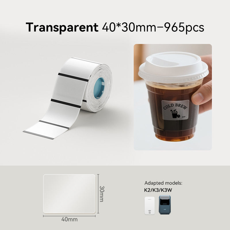 NIIMBOT K3 Label Sticker, Waterproof Thermal Paper Desktop Printer Refill Air Waybill Price Tag Roll