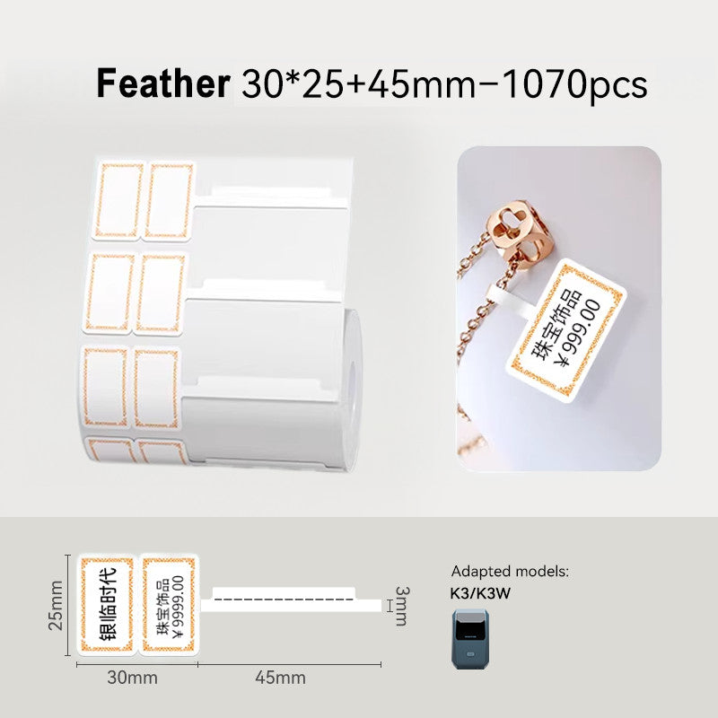 NIIMBOT K3 Label Sticker, Waterproof Thermal Paper Desktop Printer Refill Air Waybill Price Tag Roll