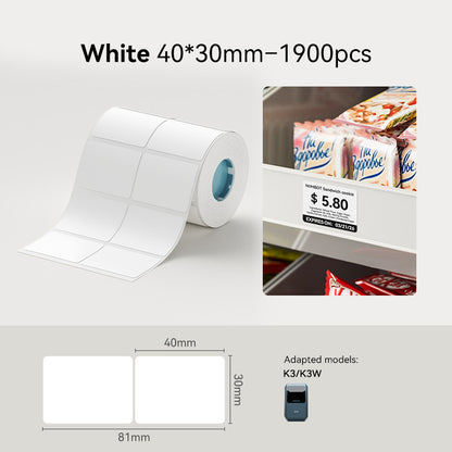 NIIMBOT K3 Label Sticker, Waterproof Thermal Paper Desktop Printer Refill Air Waybill Price Tag Roll