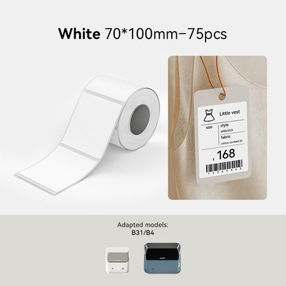 NIIMBOT B4 Label Sticker 50mm to 110mm, Waterproof Thermal Refill Airway Bill Paper Price Tag Roll