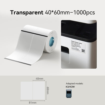 NIIMBOT K3 Label Sticker, Waterproof Thermal Paper Desktop Printer Refill Air Waybill Price Tag Roll