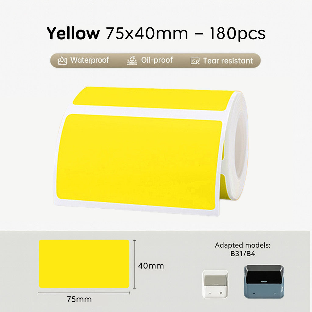 NIIMBOT B4 Label Sticker 50mm to 110mm, Waterproof Thermal Refill Airway Bill Paper Price Tag Roll