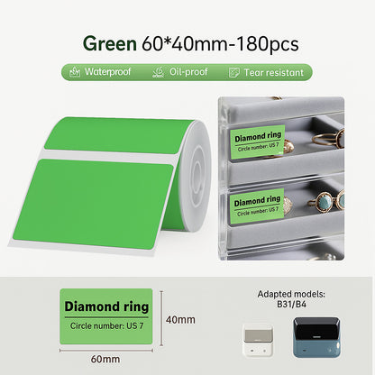 NIIMBOT B4 Label Sticker 50mm to 110mm, Waterproof Thermal Refill Airway Bill Paper Price Tag Roll