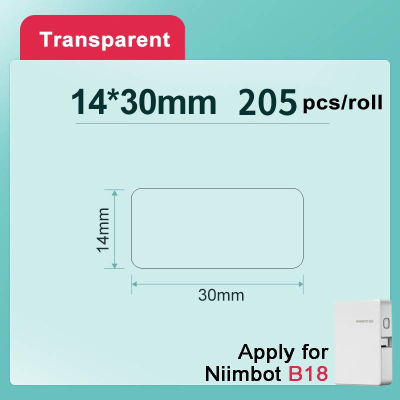 [for B18 N1] [Transparent Series] NIIMBOT Thermal Label Stickers for B18, Waterproof Anti-Oil Scratch-Resistant Paper