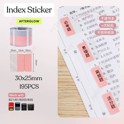 [for B21 B1 B31 B3S] [Index Series] NIIMBOT Bookmark Thermal Label Stickers Paper for Printer B21 B1 B3S