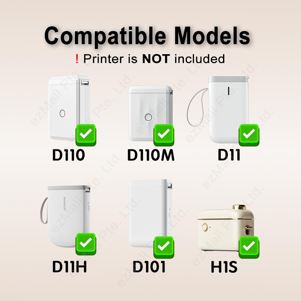 NIIMBOT Transparent, for D11/D110/D101/H1S/D11H/D110M Clear Refill Paper Label Waterproof Sticker